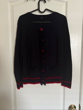 Talbots Nautical Cardigan and Anchor Buttons Cotton/Cashmere blend
